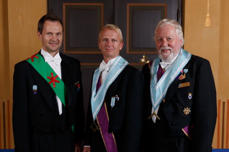 Magne B. Hopp, Kjell J. Johansen og Helge Bjørn Horrisland ette rmøtet på Hamar.